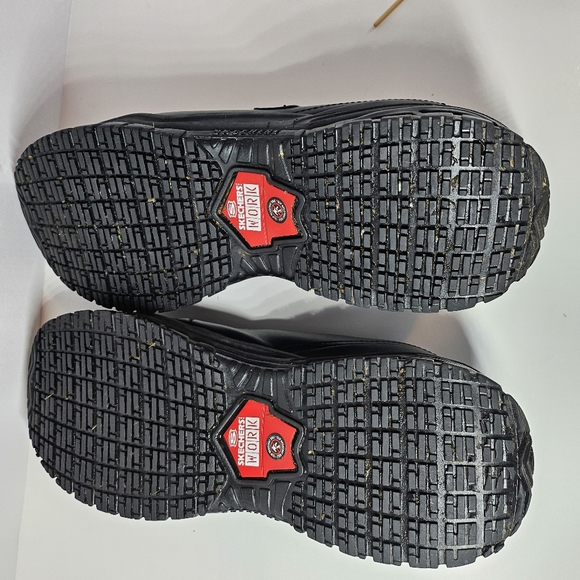 SKECHERS WORK WEAR FLEX SOLE SLIP RESISTANT SNEAKERS SIZE Women's 11 black - Picture 6 of 6